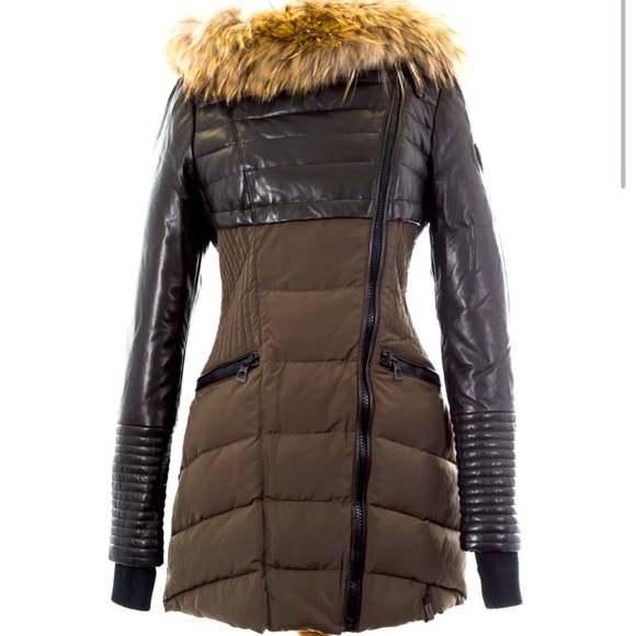 RUDSAK Silvia Leather Sleeved Down Parka - Picture 1 of 14